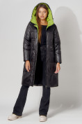 Оптом Пальто утепленное стеганое зимние женское  черного цвета 448613Ch в Екатеринбурге, фото 6