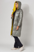 Оптом Пальто утепленное стеганое зимние женское  цвета хаки 448613Kh в Екатеринбурге, фото 6