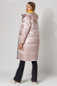 Оптом Пальто утепленное стеганое зимние женское  розового цвета 448613R в Екатеринбурге, фото 10