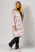Оптом Пальто утепленное стеганое зимние женское  розового цвета 448613R в Екатеринбурге, фото 13