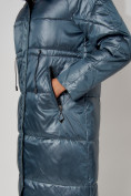 Оптом Пальто утепленное стеганое зимние женское  синего цвета 448613S в Екатеринбурге, фото 11
