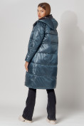 Оптом Пальто утепленное стеганое зимние женское  синего цвета 448613S в Екатеринбурге, фото 5