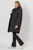 Оптом Пальто утепленное зимнее женское  черного цвета 448882Ch в Екатеринбурге, фото 3