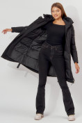 Оптом Пальто утепленное зимнее женское  черного цвета 448882Ch в Екатеринбурге, фото 4