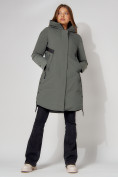 Оптом Пальто утепленное зимнее женское  цвета хаки 448882Kh в Екатеринбурге, фото 11