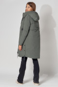 Оптом Пальто утепленное зимнее женское  цвета хаки 448882Kh в Екатеринбурге, фото 4