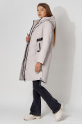 Оптом Пальто утепленное зимнее женское  светло-серого цвета 448882SS в Екатеринбурге, фото 3