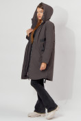 Оптом Пальто утепленное зимнее женское  темно-серого цвета 448882TC в Екатеринбурге, фото 15