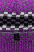 Оптом Шапка еврозима патрик фиолетового цвета 6013F в Перми, фото 3