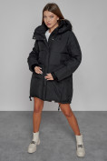 Оптом Зимняя женская куртка модная с капюшоном черного цвета 51122Ch в Казани, фото 13
