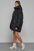 Оптом Зимняя женская куртка модная с капюшоном черного цвета 51122Ch в Казани, фото 2