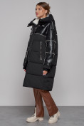 Оптом Пальто утепленное молодежное зимнее женское черного цвета 51131Ch в Екатеринбурге, фото 2