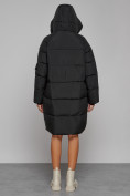 Оптом Пальто утепленное с капюшоном зимнее женское черного цвета 51139Ch, фото 4