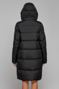 Оптом Пальто утепленное с капюшоном зимнее женское черного цвета 51155Ch, фото 4