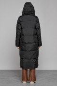 Оптом Пальто утепленное с капюшоном зимнее женское черного цвета 51156Ch, фото 4