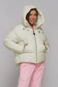 Оптом Зимняя женская куртка модная с капюшоном бежевого цвета 512305B в Екатеринбурге, фото 2