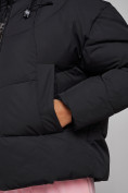 Оптом Зимняя женская куртка модная с капюшоном черного цвета 512305Ch в Казани, фото 12