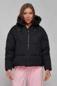 Оптом Зимняя женская куртка модная с капюшоном черного цвета 512305Ch в Казани, фото 8