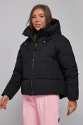 Оптом Зимняя женская куртка модная с капюшоном черного цвета 512305Ch в Екатеринбурге, фото 9