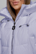 Оптом Зимняя женская куртка модная с капюшоном фиолетового цвета 512305F в Екатеринбурге, фото 11