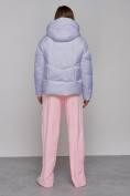 Оптом Зимняя женская куртка модная с капюшоном фиолетового цвета 512305F в Екатеринбурге, фото 4