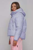 Оптом Зимняя женская куртка модная с капюшоном фиолетового цвета 512305F в Екатеринбурге, фото 8