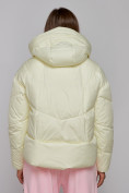 Оптом Зимняя женская куртка модная с капюшоном светло-желтого цвета 512305SJ в Казани, фото 16