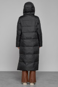 Оптом Пальто утепленное с капюшоном зимнее женское черного цвета 52109Ch, фото 4