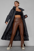 Оптом Пальто утепленное с капюшоном зимнее женское темно-серого цвета 52109TC в Санкт-Петербурге, фото 12