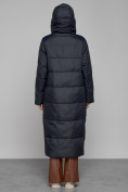 Оптом Пальто утепленное с капюшоном зимнее женское темно-синего цвета 52109TS, фото 4