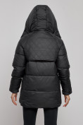 Оптом Зимняя женская куртка молодежная с капюшоном черного цвета 52301Ch в Екатеринбурге, фото 7