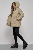 Оптом Зимняя женская куртка молодежная с капюшоном  52301SK в Казани, фото 13