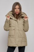 Оптом Зимняя женская куртка молодежная с капюшоном  52301SK в Казани, фото 8