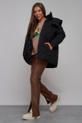 Оптом Зимняя женская куртка модная с капюшоном черного цвета 52302Ch в Екатеринбурге, фото 15