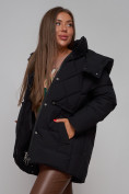 Оптом Зимняя женская куртка модная с капюшоном черного цвета 52302Ch в Екатеринбурге, фото 16