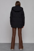 Оптом Зимняя женская куртка модная с капюшоном черного цвета 52302Ch в Екатеринбурге, фото 4