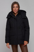 Оптом Зимняя женская куртка модная с капюшоном черного цвета 52302Ch в Екатеринбурге, фото 8
