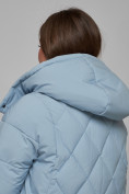 Оптом Зимняя женская куртка модная с капюшоном голубого цвета 52302Gl в Казани, фото 13