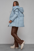 Оптом Зимняя женская куртка модная с капюшоном голубого цвета 52302Gl в Екатеринбурге, фото 16
