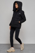 Оптом Зимняя женская куртка модная с капюшоном черного цвета 52303Ch в Екатеринбурге, фото 10