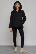 Оптом Зимняя женская куртка модная с капюшоном черного цвета 52303Ch в Екатеринбурге, фото 11