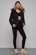 Оптом Зимняя женская куртка модная с капюшоном черного цвета 52303Ch в Екатеринбурге, фото 20