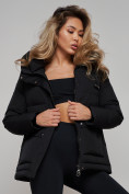 Оптом Зимняя женская куртка модная с капюшоном черного цвета 52303Ch в Казани, фото 22