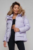 Оптом Зимняя женская куртка модная с капюшоном фиолетового цвета 52303F в Екатеринбурге, фото 20