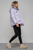 Оптом Зимняя женская куртка модная с капюшоном фиолетового цвета 52303F в Казани, фото 21