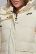 Оптом Зимняя женская куртка модная с капюшоном светло-желтого цвета 52303SJ в Казани, фото 13