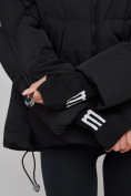 Оптом Зимняя женская куртка модная с капюшоном черного цвета 52306Ch в Екатеринбурге, фото 12