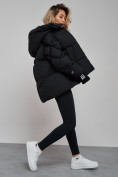Оптом Зимняя женская куртка модная с капюшоном черного цвета 52306Ch в Екатеринбурге, фото 18