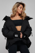 Оптом Зимняя женская куртка модная с капюшоном черного цвета 52306Ch в Казани, фото 19