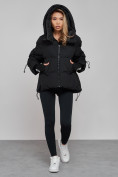 Оптом Зимняя женская куртка модная с капюшоном черного цвета 52306Ch в Екатеринбурге, фото 20